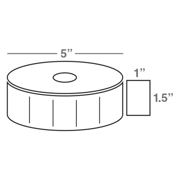 Wasp Technologies Wasp Wpl305 1.5 X 1.0 Tt Labels, 5Od (12 Rolls) 633808403041